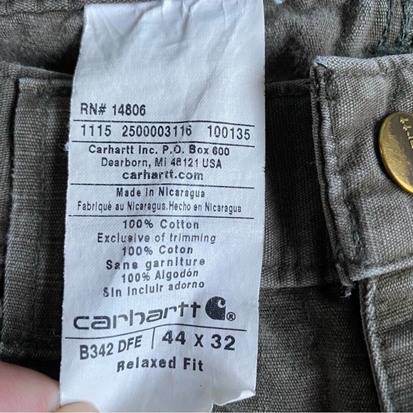Vintage Carhartt 44/32 Canvas Carpenter pants durable workwear - Picture 6 of 10